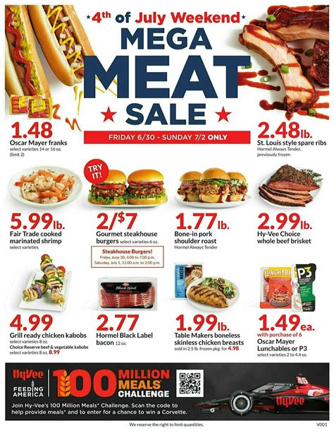 hy vee monday meat sale